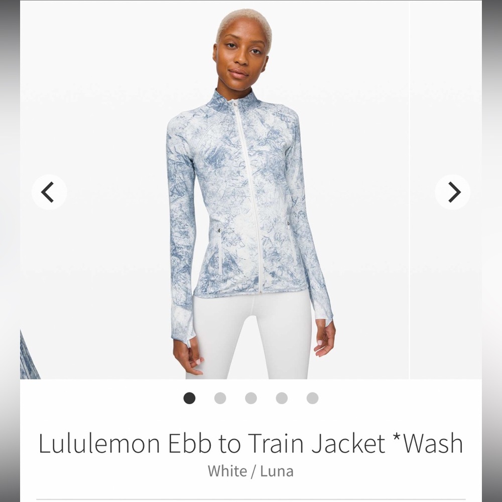 Lululemon Ebb to Train Jacket *Wash
White / Luna. Size 8. EUC